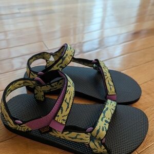 Teva Sandals with Yellow and Pink Straps